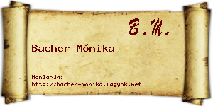 Bacher Mónika névjegykártya